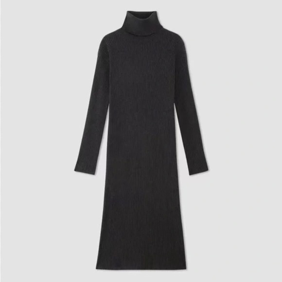 EVERLANE Wool Blend Ribbed Midi Dress Turtleneck Minimalist Preppy XX-Small XXS - Picture 12 of 16